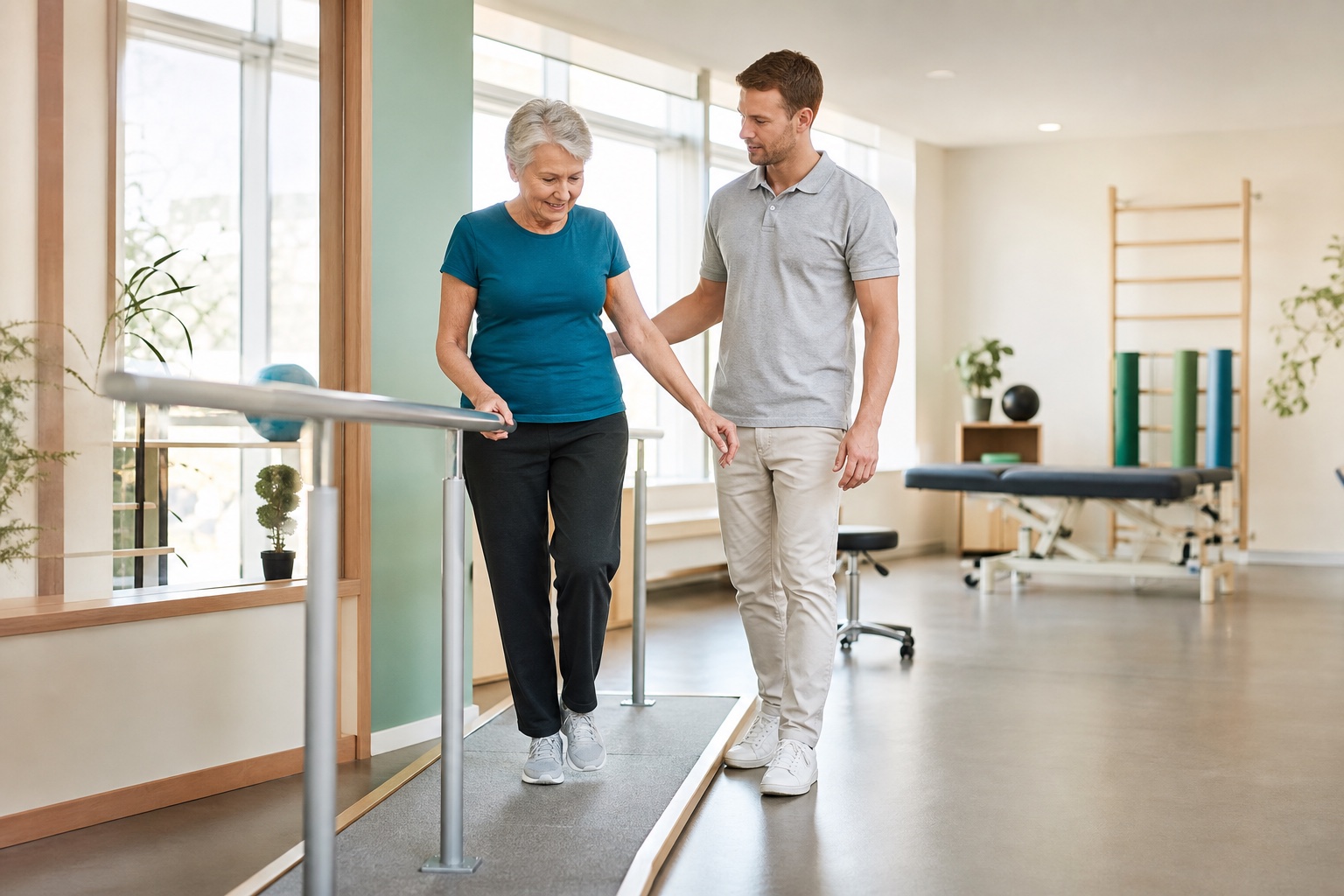 Patientin beim sicheren Alltagstraining